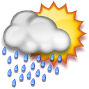 Morning showers. Highs 24 to 26C and lows 16 to 18C.